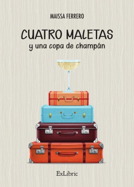 Cuatro maletas y una copa de champán