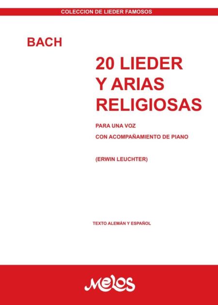 BA8922 - 20 lieder y arias religiosas:Para una voz con acompañamiento de piano