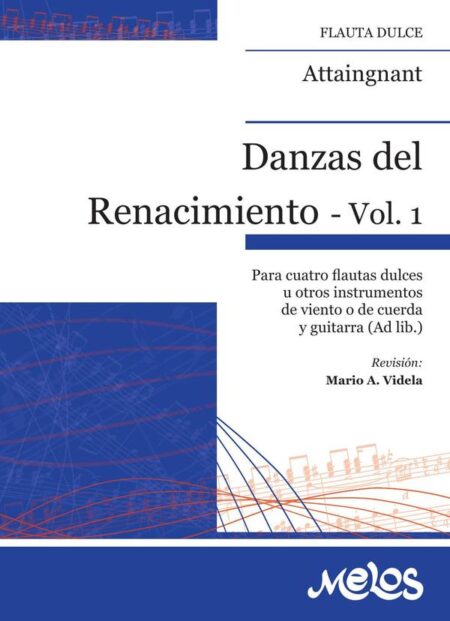 BA13269 - Danzas del Renacimiento - Vol. 1:Para cuatro flautas dulces u otros instrumentos de viento o de cuerda y guitarra (Ad lib.)
