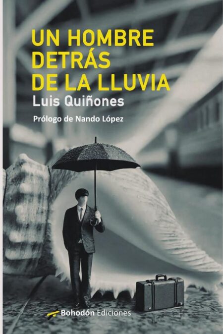 Un hombre detrás de la lluvia