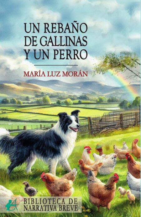Un rebaño de gallinas y un perro